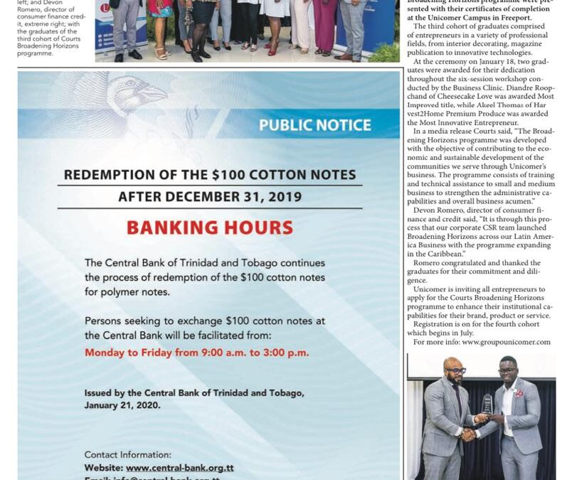 Trinidad Newsday: Entrepreneurs broaden horizons